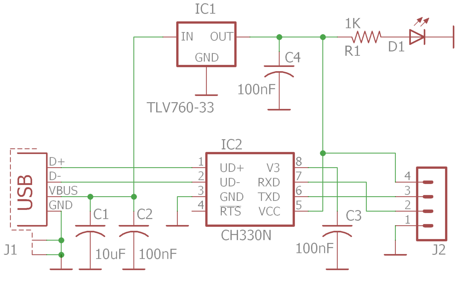 ch340 usb to serial schematic